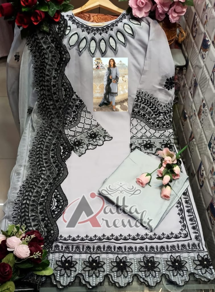 Atta Trendz 2707 Heavy Georgette Ethnic Wear Top And Pant With Dupatta Readymade Collection